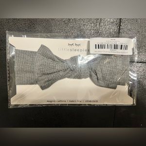Little Sleepies Heather Grey Ribbed Bow Headband